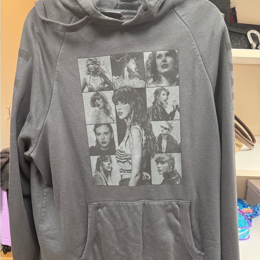 Taylor swift eras tour Gray Hoodie with Graphic Print